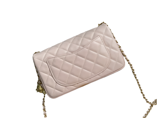 Chanel Mini Rectangular Flap Bag Lichtroze Goudkleurige Hardware