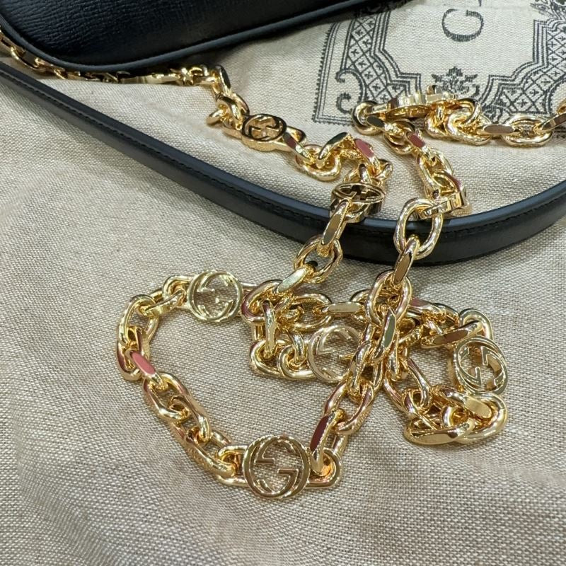 Gucci Horsebit 1955 Schoudertas Zwart Preloved Designer Bag