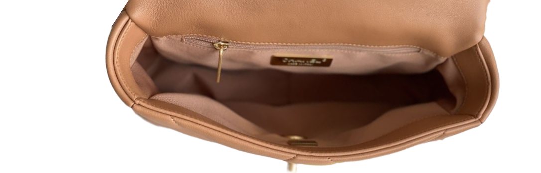 Chanel 19 flap bag cognac