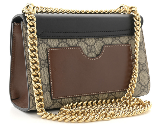 Gucci GG Supreme Small Padlock Shoulder Bag Beige Black