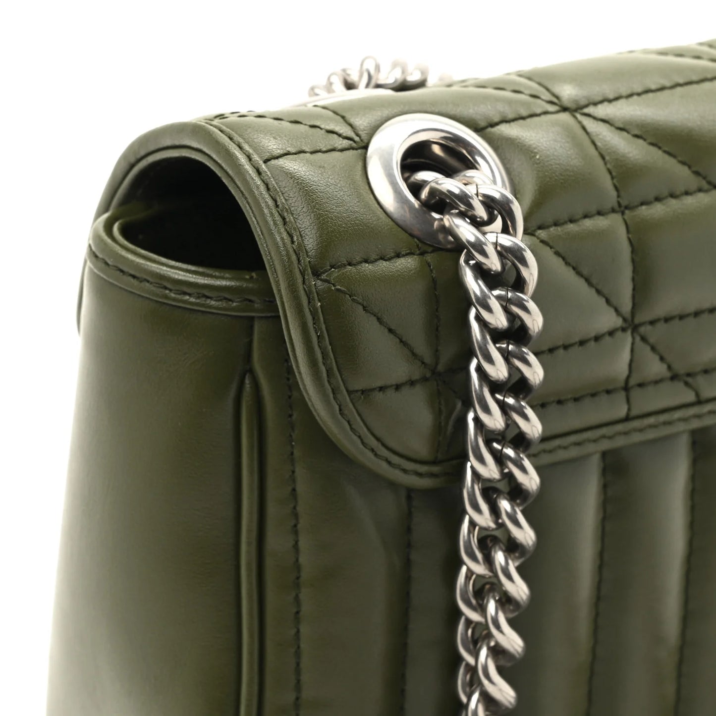 Gucci Marmont Aria Military Wood Small dames Schoudertas Matelassé • Preloved