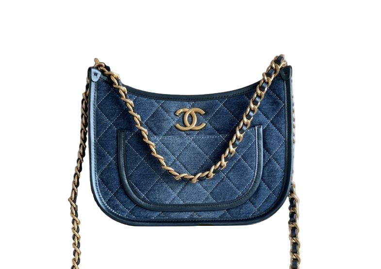 Chanel Denim Hobo Bag – Goudkleurige Hardware | Limited s24 Collectie