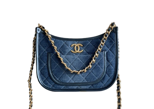 Chanel Denim Hobo Bag – Goudkleurige Hardware | Limited s24 Collectie
