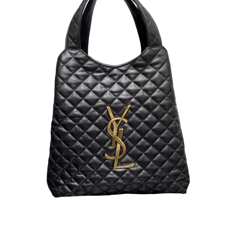 Saint Laurent Quilted Tote Bag Zwart Preloved Designer Schoudertas