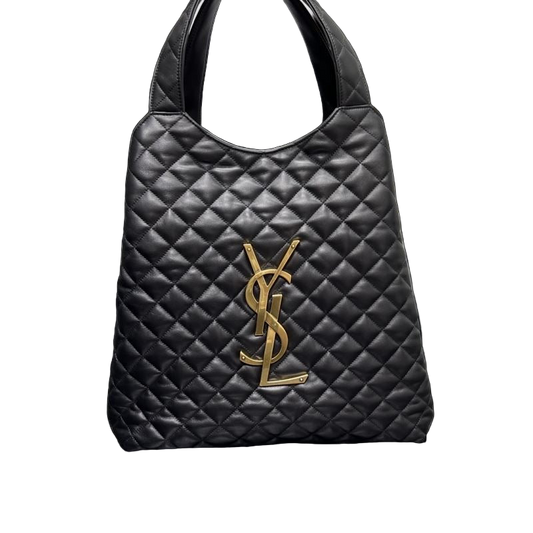 Saint Laurent Quilted Tote Bag Zwart Preloved Designer Schoudertas