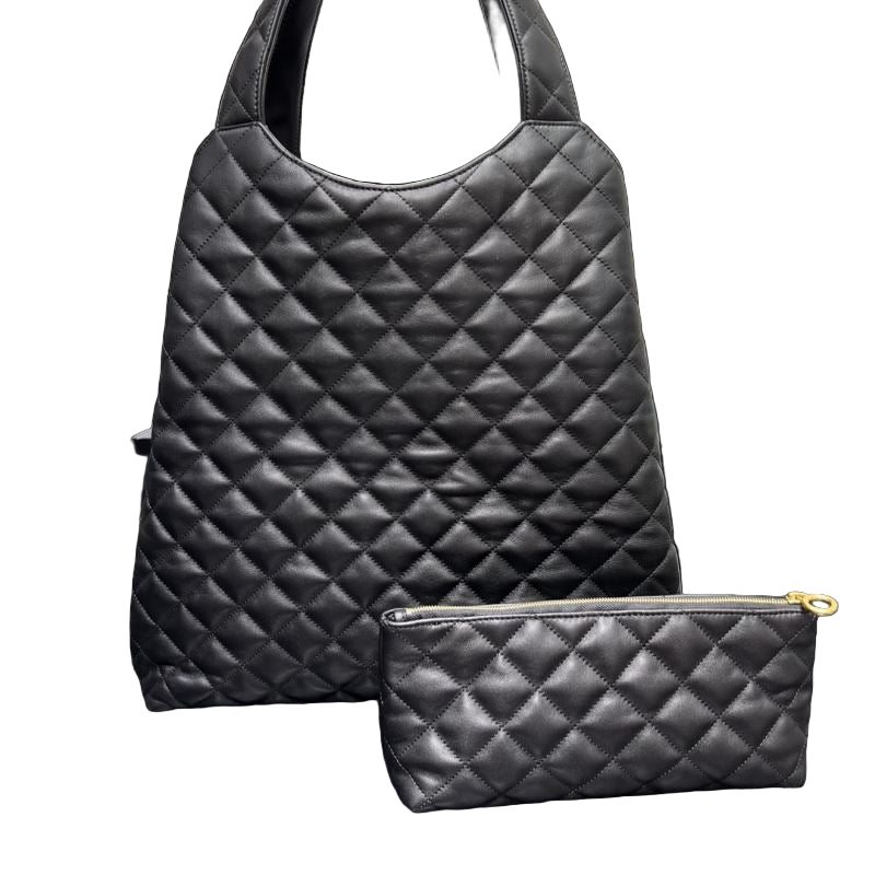 Saint Laurent Quilted Tote Bag Zwart Preloved Designer Schoudertas
