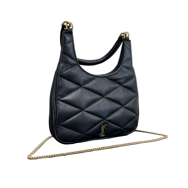 Saint Laurent Sade Crossbody – Zwart Lamsleer Preloved Designer Schoudertas