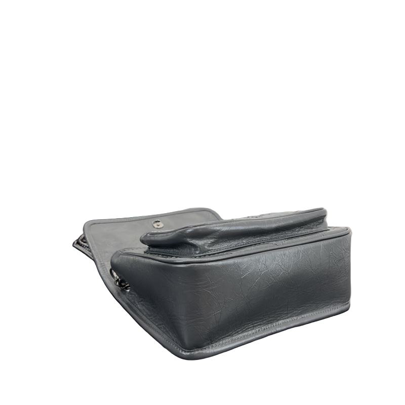 Saint Laurent Niki Baby Storm Vintage Leder Crossbody Tas Storm‑Grijs