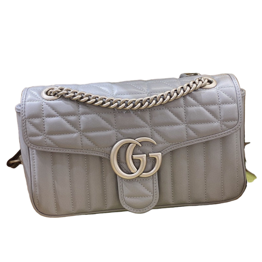 Gucci GG Marmont Aria Small Schoudertas Deep Grey Preloved Designer Bag