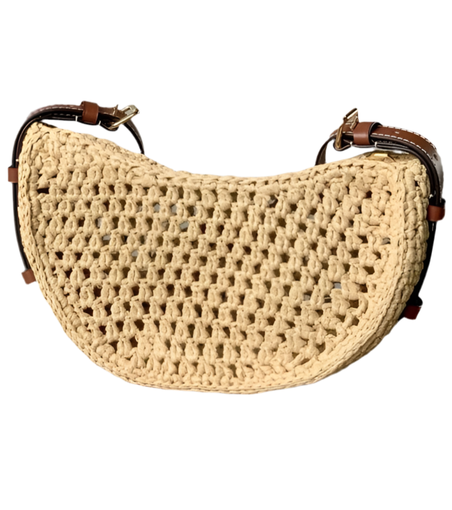 Louis Vuitton Crochet Bag Raffia Preloved Designer Schoudertas