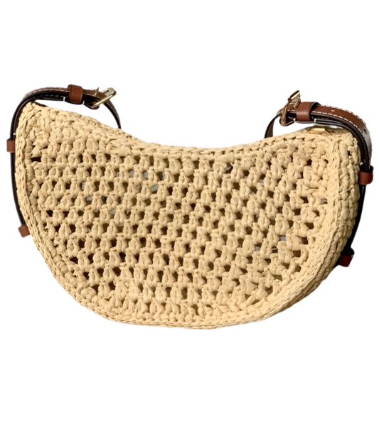 Louis Vuitton Crochet Bag Raffia Preloved Designer Schoudertas