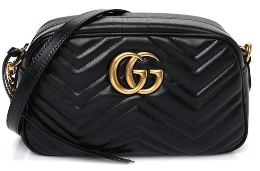Gucci Marmont Small zwart dames Schoudertas Matelassé 2024 Preloved