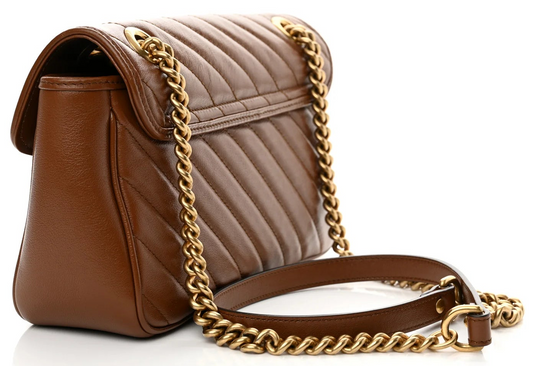 Gucci Marmont Azalea Cuir Diagonal lijnen Small dames Schoudertas Matelassé • Preloved