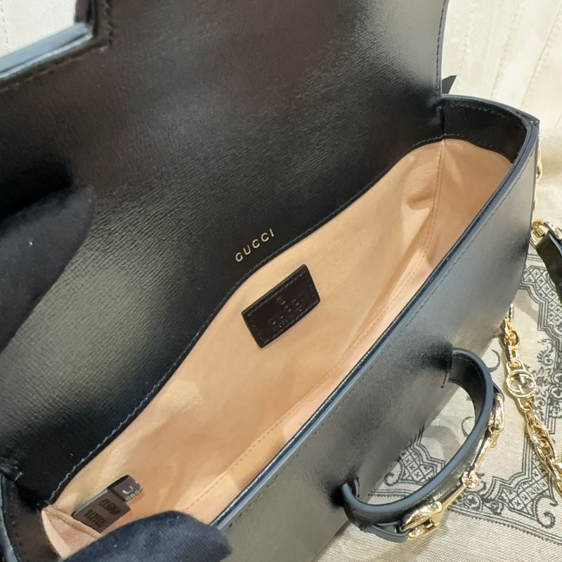 Gucci Horsebit 1955 Schoudertas Zwart Preloved Designer Bag