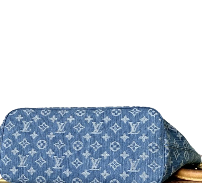 Louis Vuitton Neverfull MM Monogram Denim – Blauw Denim & Natuurlijk Leder