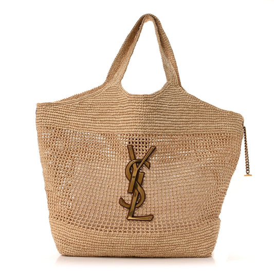Saint Laurent Icare Tote in Raffia – Zomerse Luxe & Oversized Statement