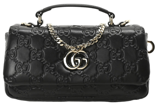 Gucci Milano Chevron schoudertas dames handtas zwart crossbody tas