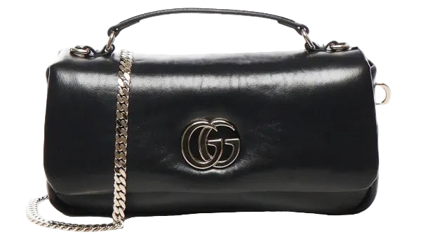 Gucci Milano Schoudertas – Zwart Glad Leer – Dames Handtas / Crossbody
