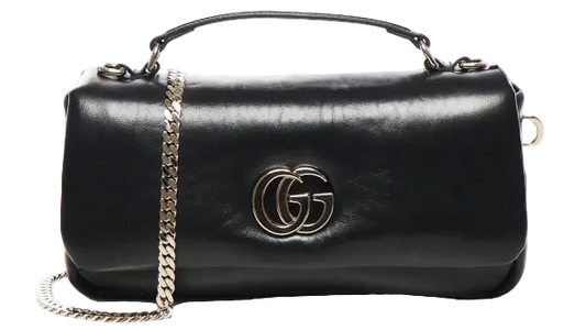 Gucci Milano Schoudertas – Zwart Glad Leer – Dames Handtas / Crossbody