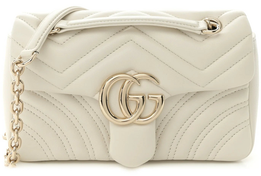 Gucci Marmont Tas Dames – 2025 nieuw model Small Schoudertas Matelassé Wit • Preloved