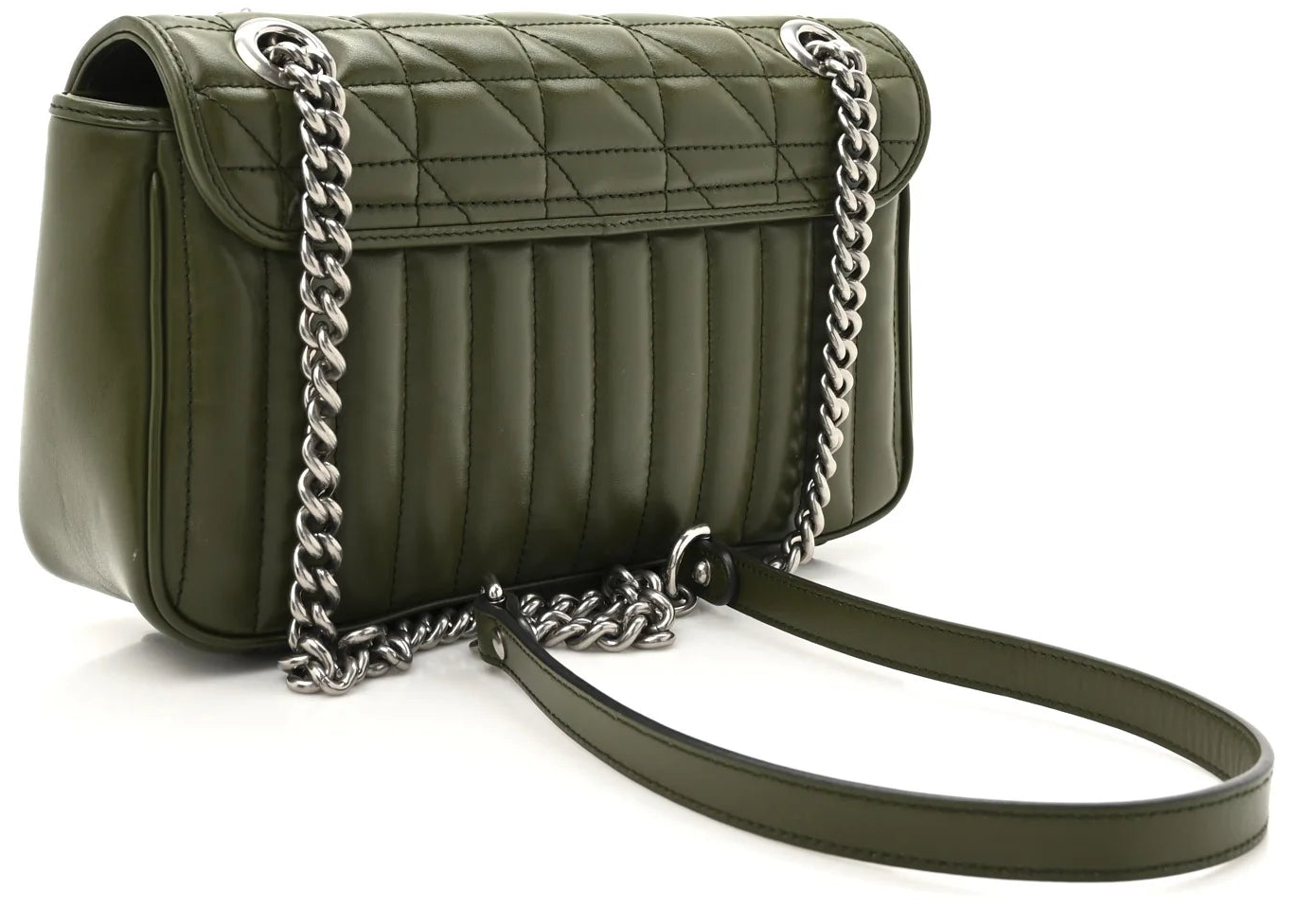 Gucci Marmont Aria Military Wood Small dames Schoudertas Matelassé • Preloved