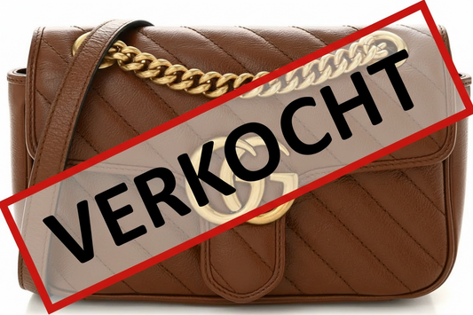 Gucci Marmont Diagonal Azalea Cuir Mini dames Schoudertas Matelassé • Preloved