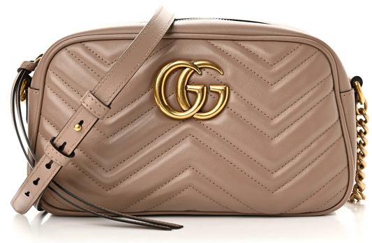 Gucci Marmont Porcelain Rose Small dames Schoudertas Matelassé • Preloved