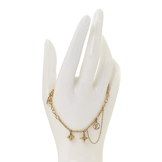 Louis Vuitton Monogram Blooming Supple dames Armband – Goudkleurig – 20,3 cm