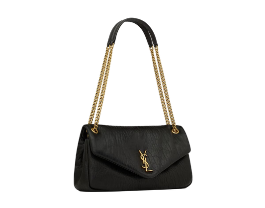 Saint Laurent Calypso Medium Schoudertas Zwart Grained Lambskin
