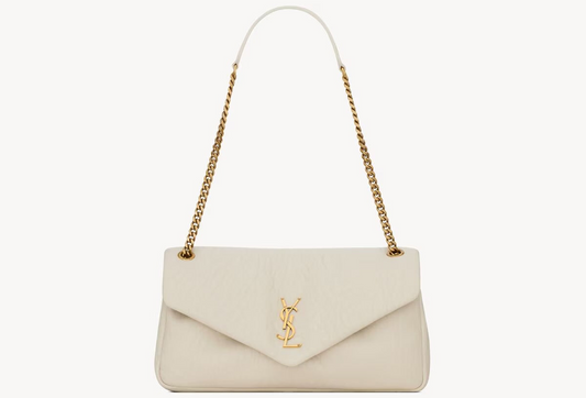 Saint Laurent Calypso Medium Schoudertas Blanc Vintage