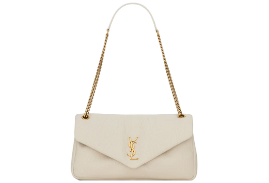 Saint Laurent Calypso Medium Schoudertas Blanc Vintage