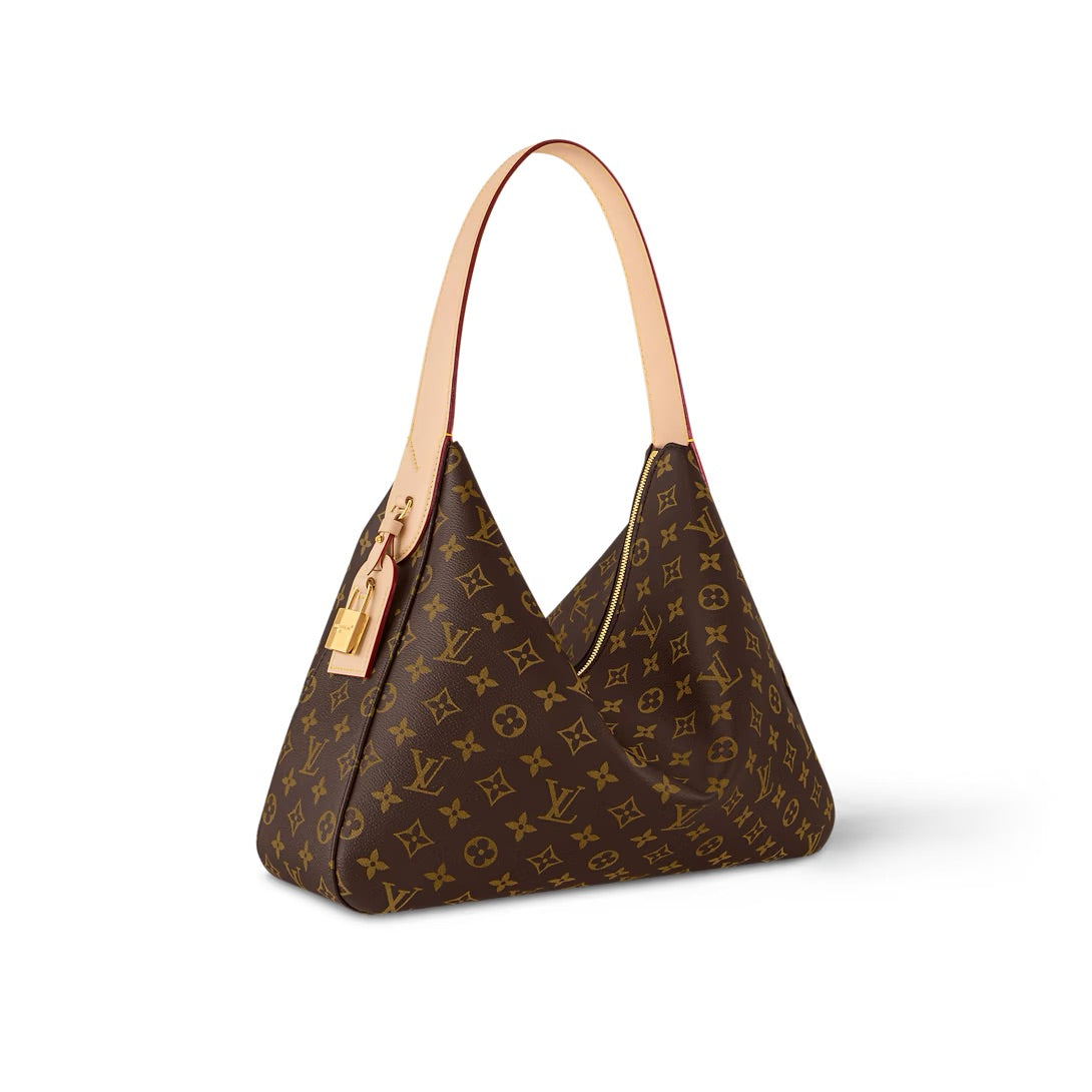 Louis Vuitton Slouchy MM Bag – Natural Cowhide Leather Trim (M12098)