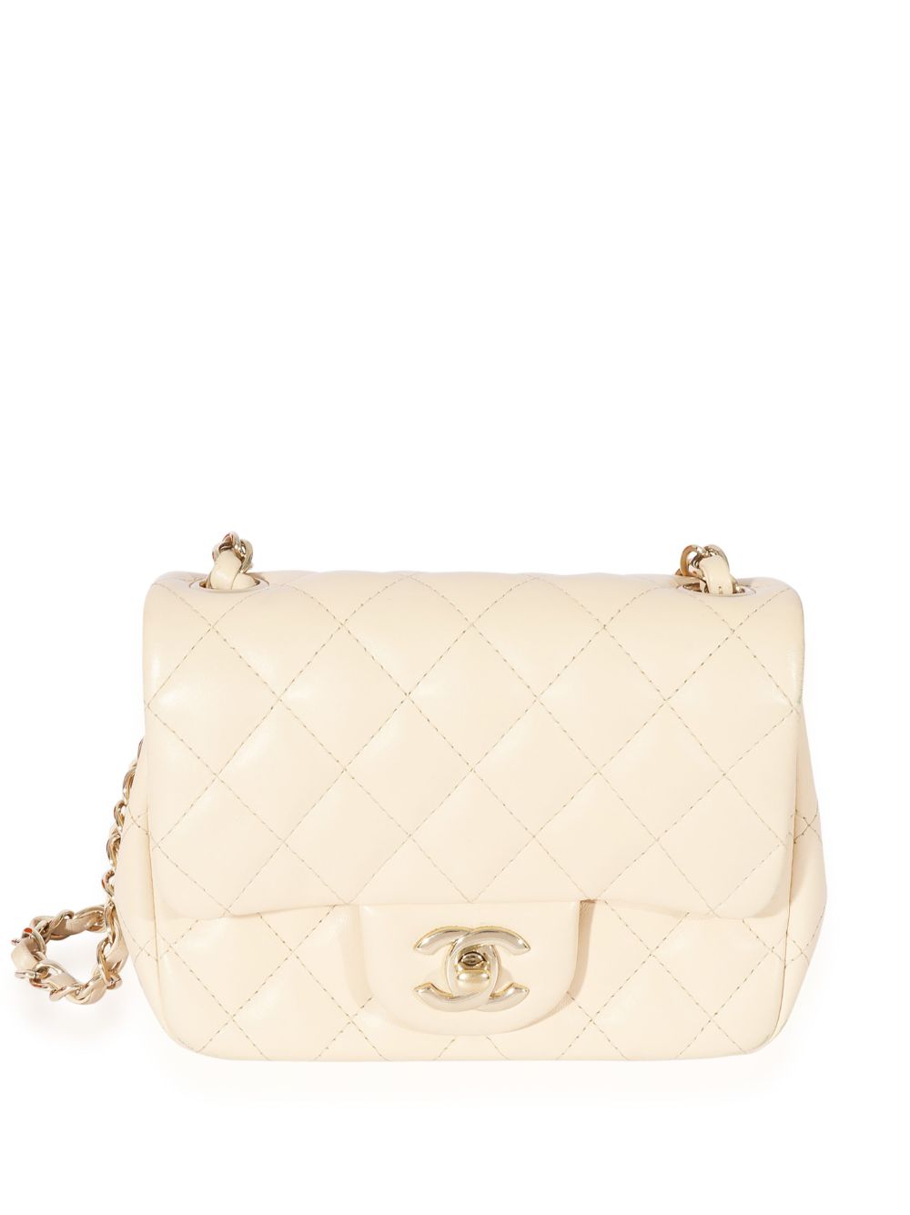 Chanel Classic Flap Crossbody Handtas Wit Crème Lamsleer 2021 Medium