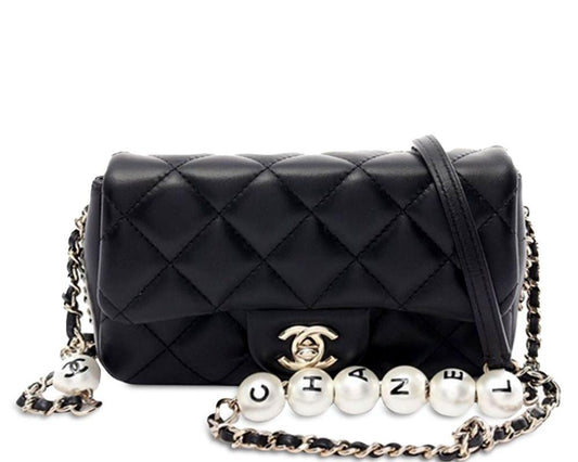 Chanel Mini Quilted Lambskin My Precious Pearls Flap Black (2021)