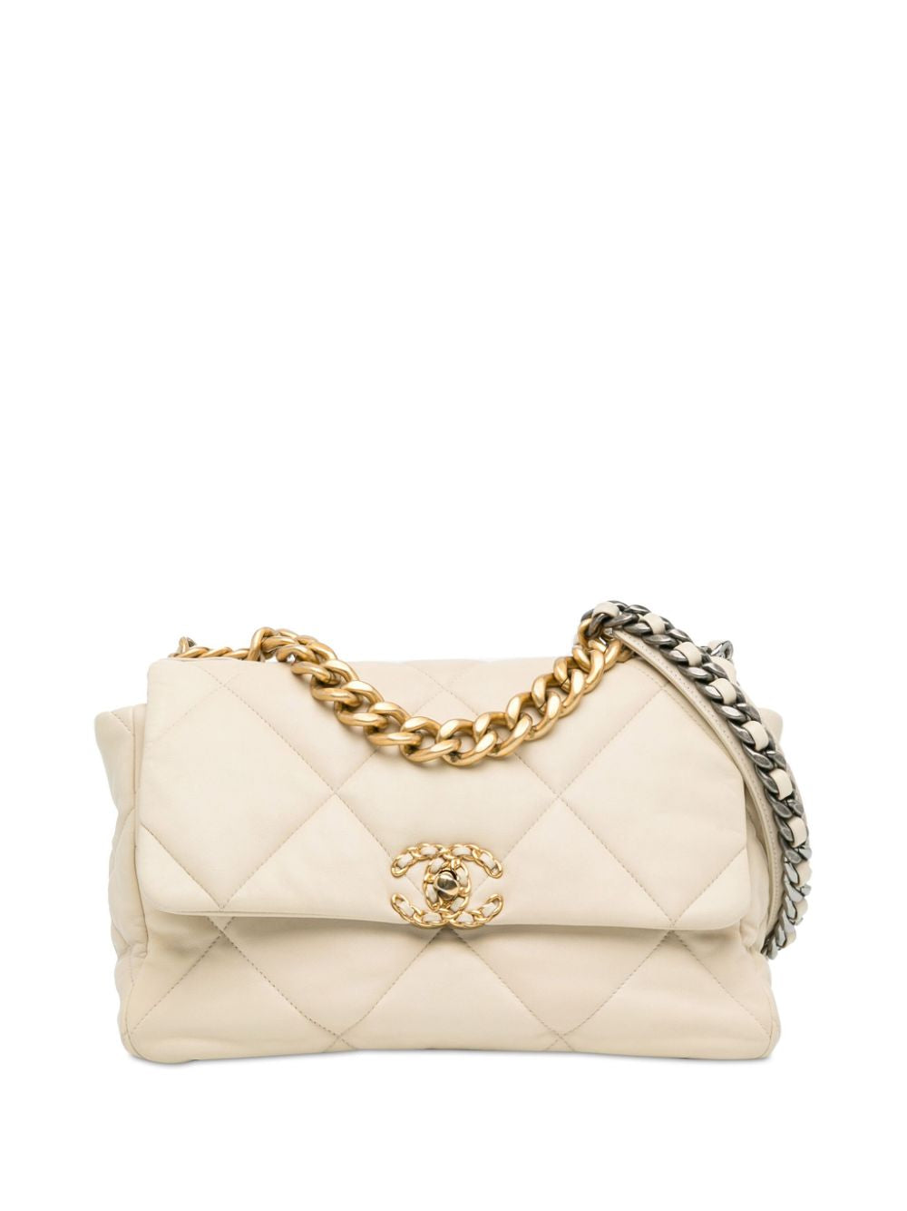 Chanel Small 19 Flap Bag Wit Lamsleer (2021)