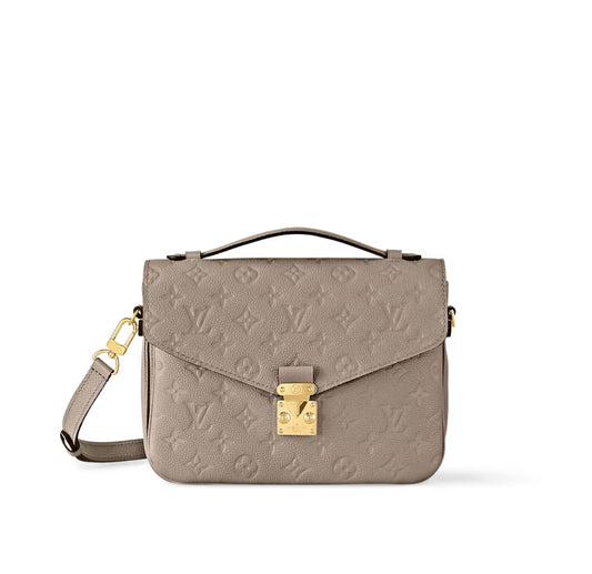 Louis Vuitton Pochette Métis Schoudertas Monogram Empreinte Leer in Dune Beige
