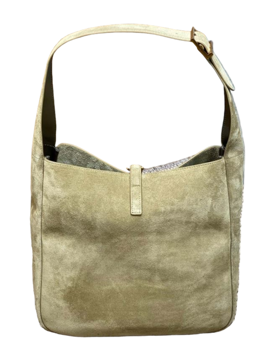 Saint Laurent Le 5 À 7 Supple Small Schoudertas Lichtbeige Suède, Tijdloos & Elegant