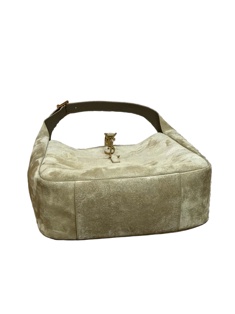 Saint Laurent Le 5 À 7 Supple Small Schoudertas Lichtbeige Suède, Tijdloos & Elegant